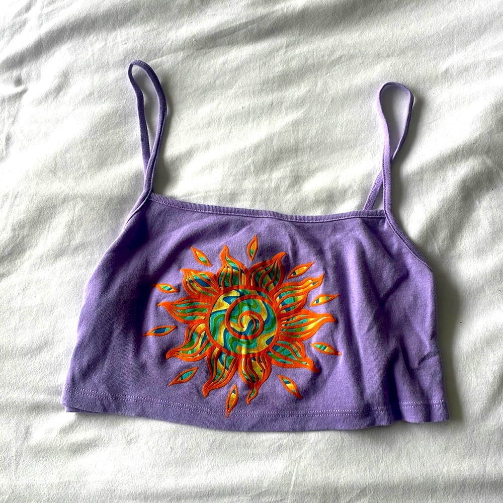 urban outfitters puff crop top, purple, size m, OBX 3 kiara top